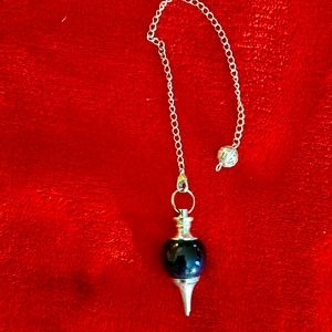 Obsidian and Silver Pendulum